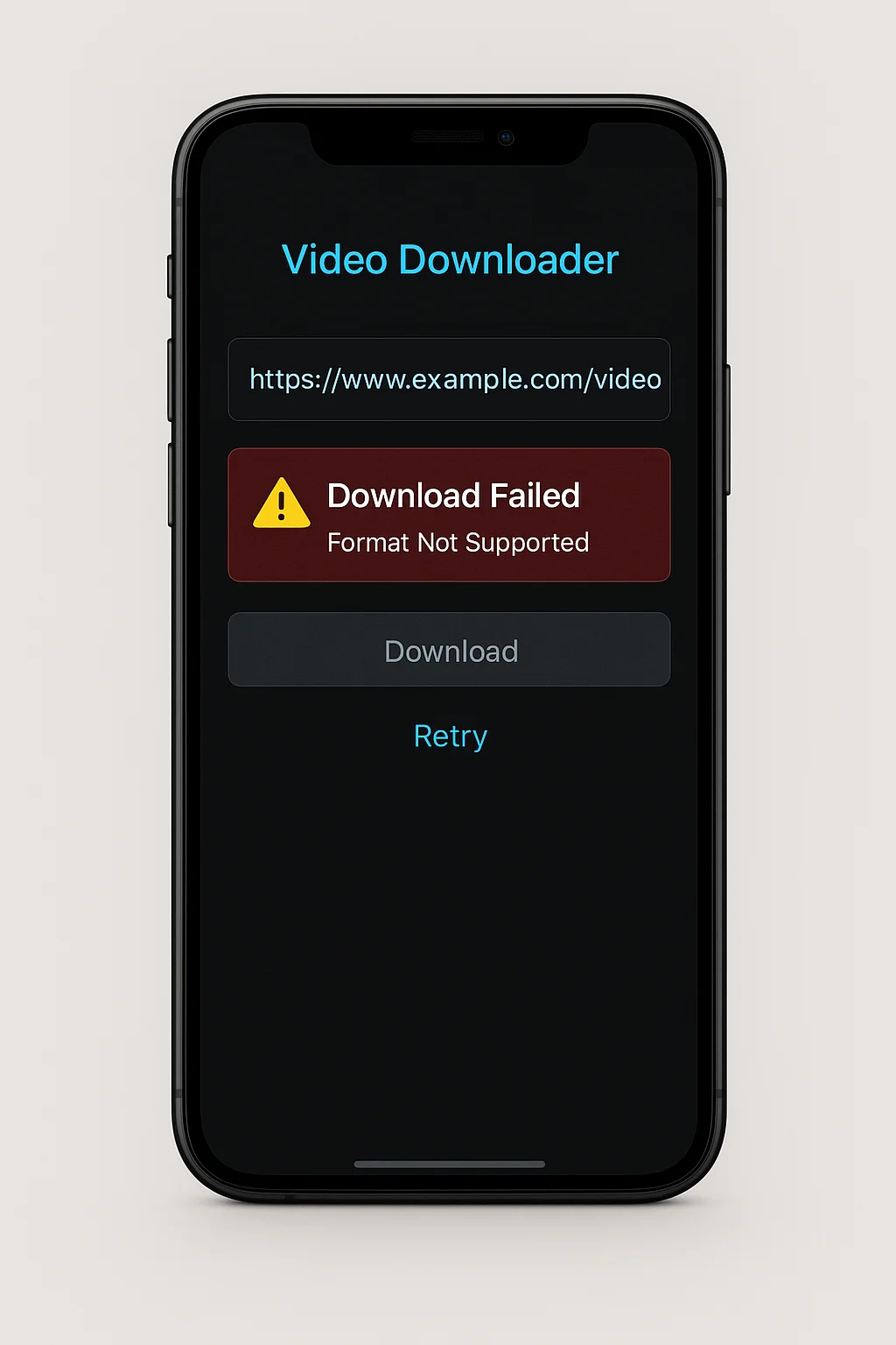 Person troubleshooting Twitter video download errors on smartphone