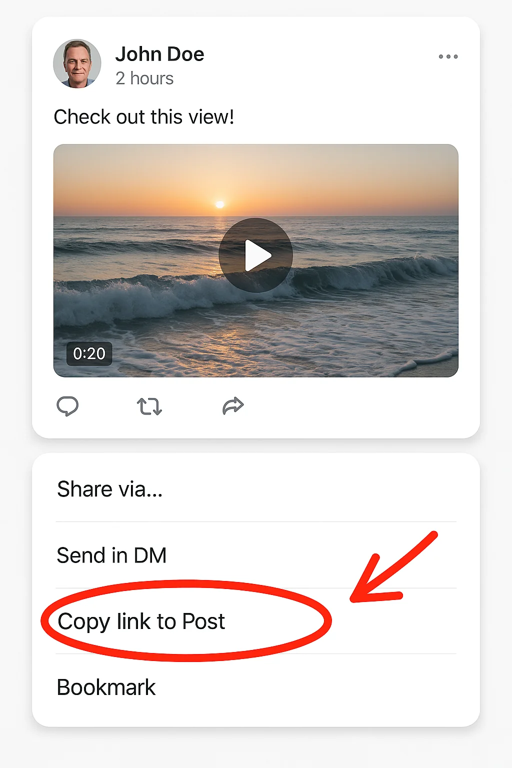 How to copy a tweet link on iPhone